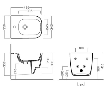Биде подвесное Hatria Fusion 48