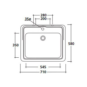 Раковина Galassia Ethos с бортиком 71 см