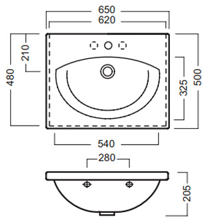 Раковина Hatria Susan (65 см)