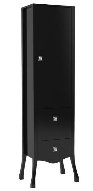 Шкаф-пенал Aquanet Мадонна черный с кристаллами Swarovski