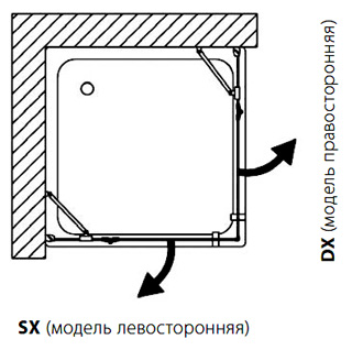 Душевая дверь в нишу Samo Trendy Zenit B9913ULUTR (R)