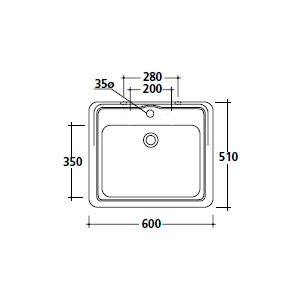 Раковина Galassia Ethos с бортиком 60 см