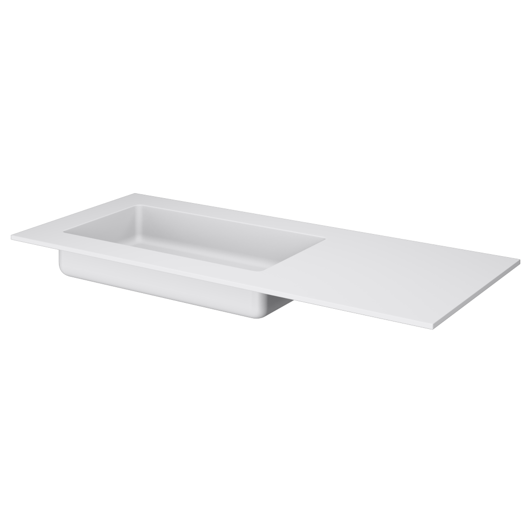 Armadi Art QUATRO 120 раковина-моноблок WHITE (раковина слева) 1210*52*12 акрил 793-120-W-L
