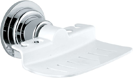 Мыльница с вакуумным креплением Timo TR-059 хром-белый