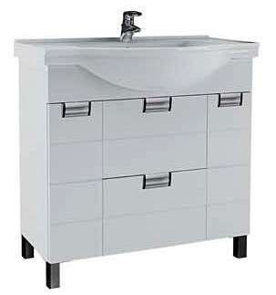 Тумба с раковиной Aquanet Сити 100 белая