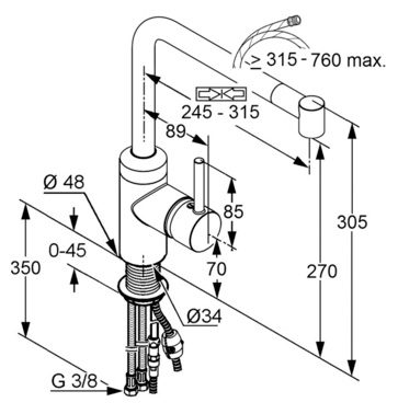 Смеситель Kludi L-ine 428210577 для кухонной мойки