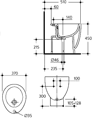 Биде напольное Ideal Standard W807401