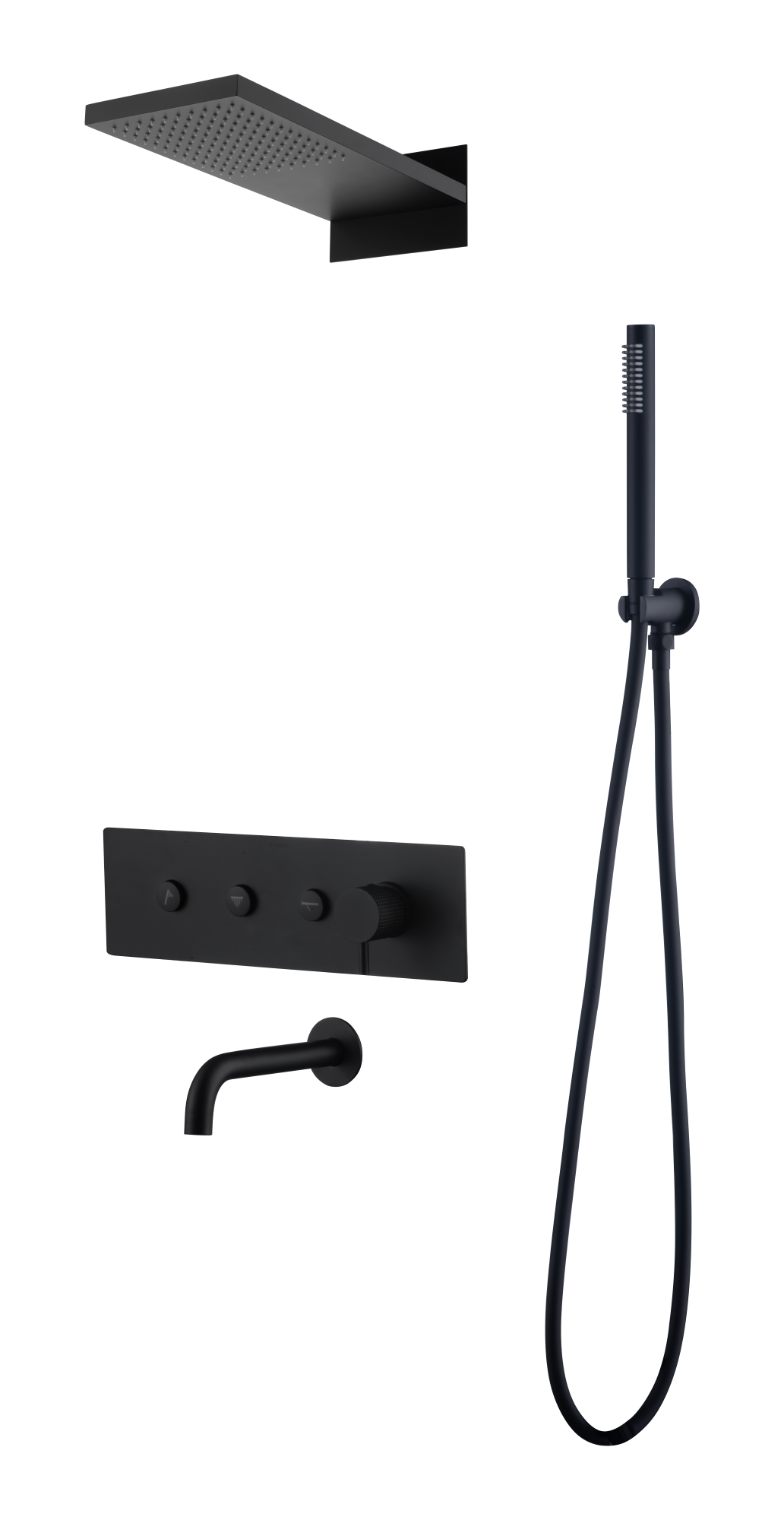 Душевая система с изливом Boheme Fusion Black 130-2-B