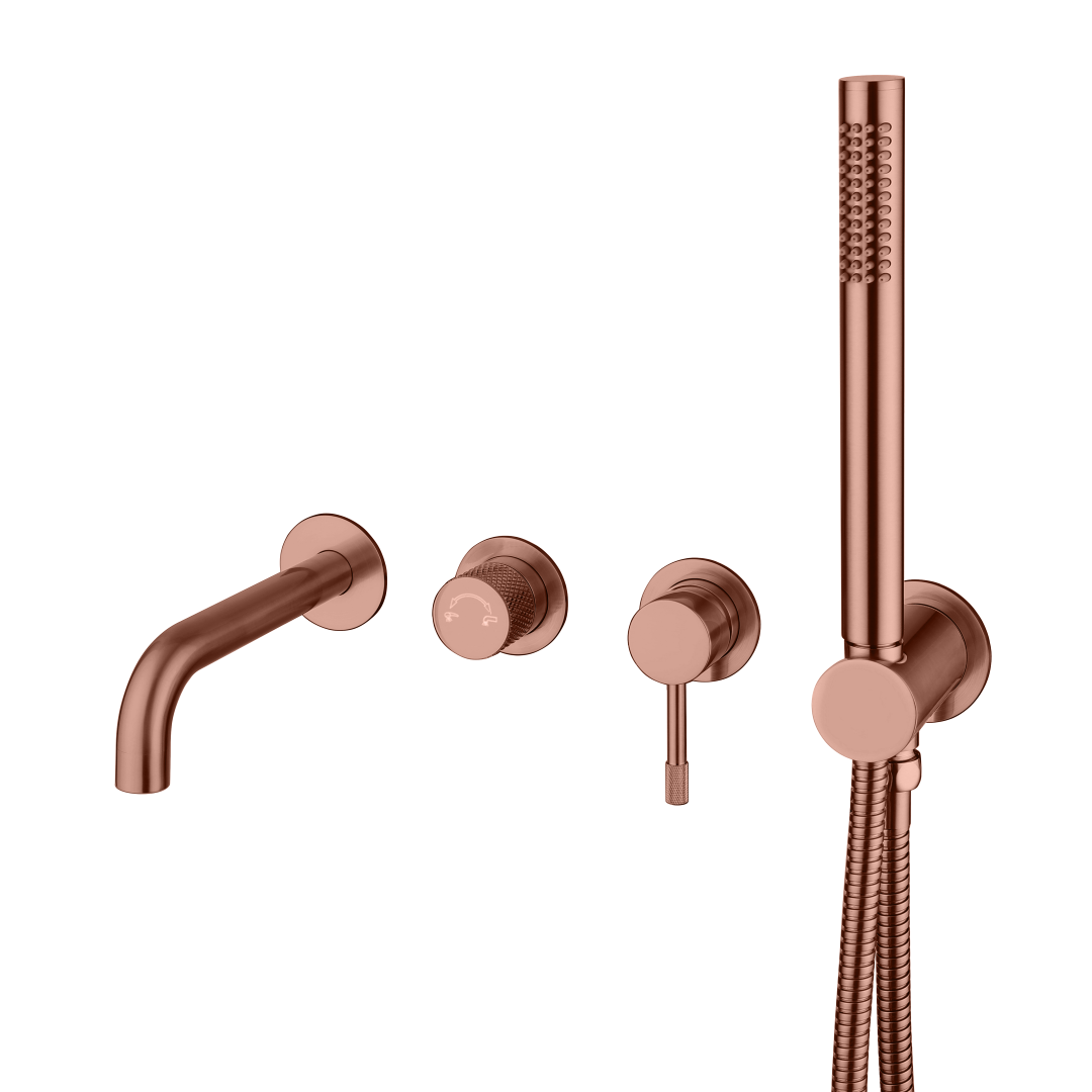 Смеситель встроенный + ручной душ + излив Boheme Uno Copper Brushed 464-3-CB