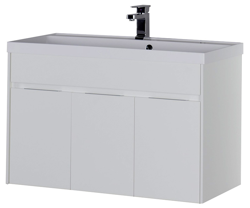 Тумба с раковиной Aquanet Латина 100 белая