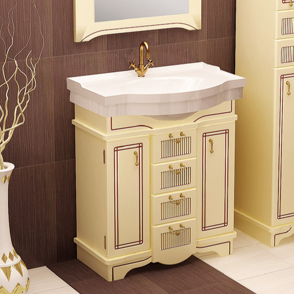 Тумба с раковиной Aquanet Луис 60 бежевая