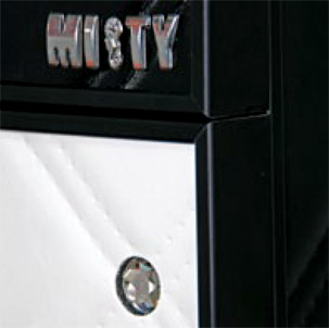 Мебель для ванной Misty Гранд Lux 60  бело-черная кожа cristallo