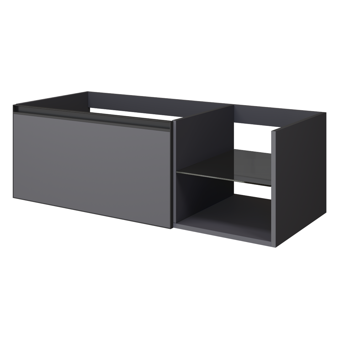 Armadi Art QUATRO 6 120см (80+40) тумба ANTHRACITE профиль ANTHRACITE c подсветкой 790-M6-120-A-A-LED