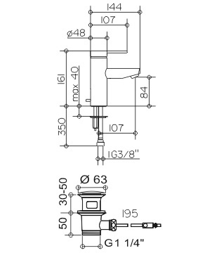 Смеситель Keuco Plan blue 53902 010000 для раковины