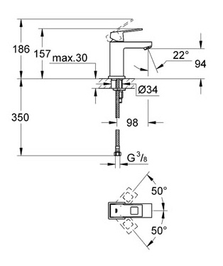 Смеситель Grohe Eurocube 23132000 для раковины