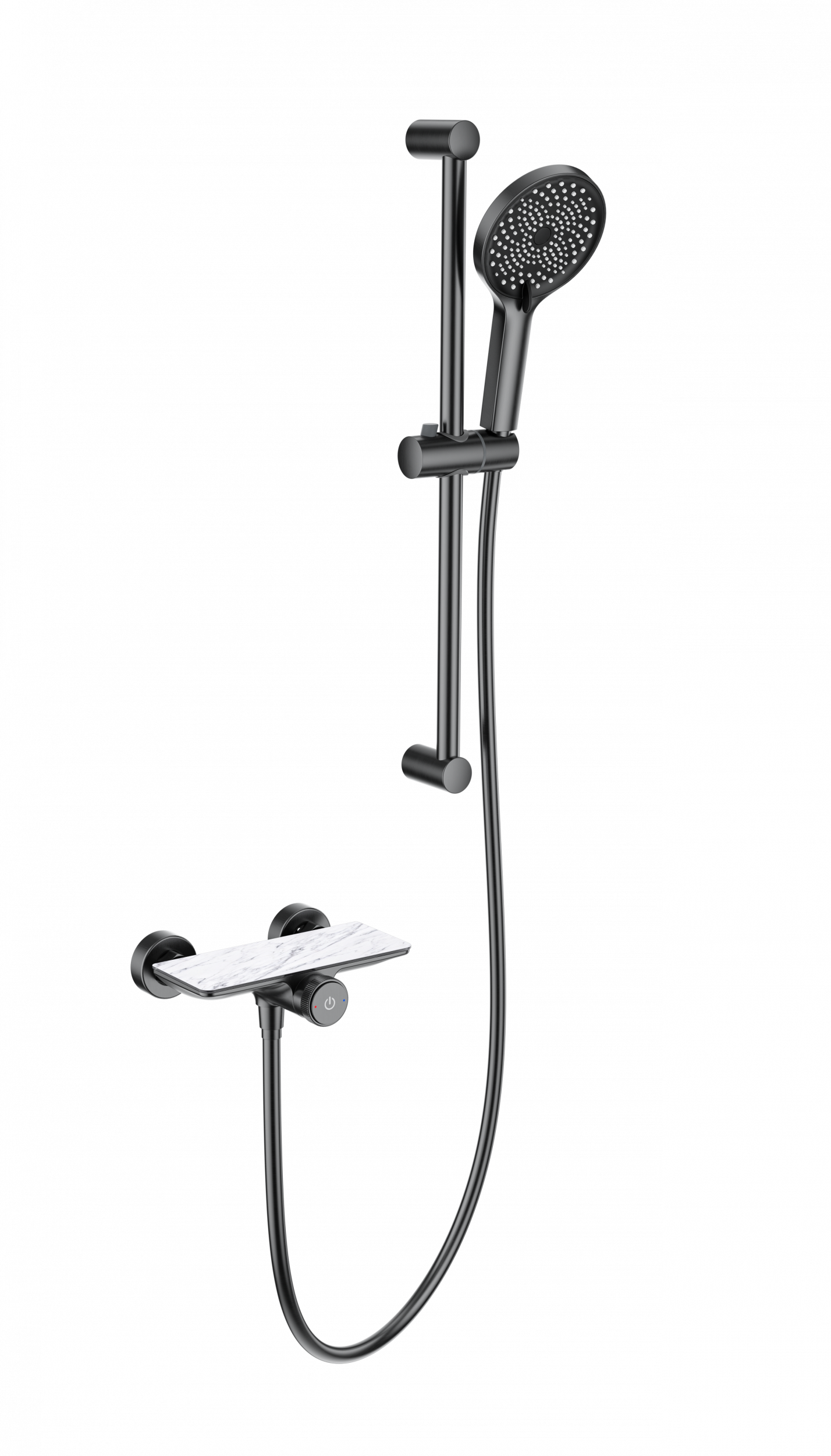 Смеситель для душа с гарнитуром WONZON & WOGHAND ClickPlate, Темный графит WW-B2052-A-BGG