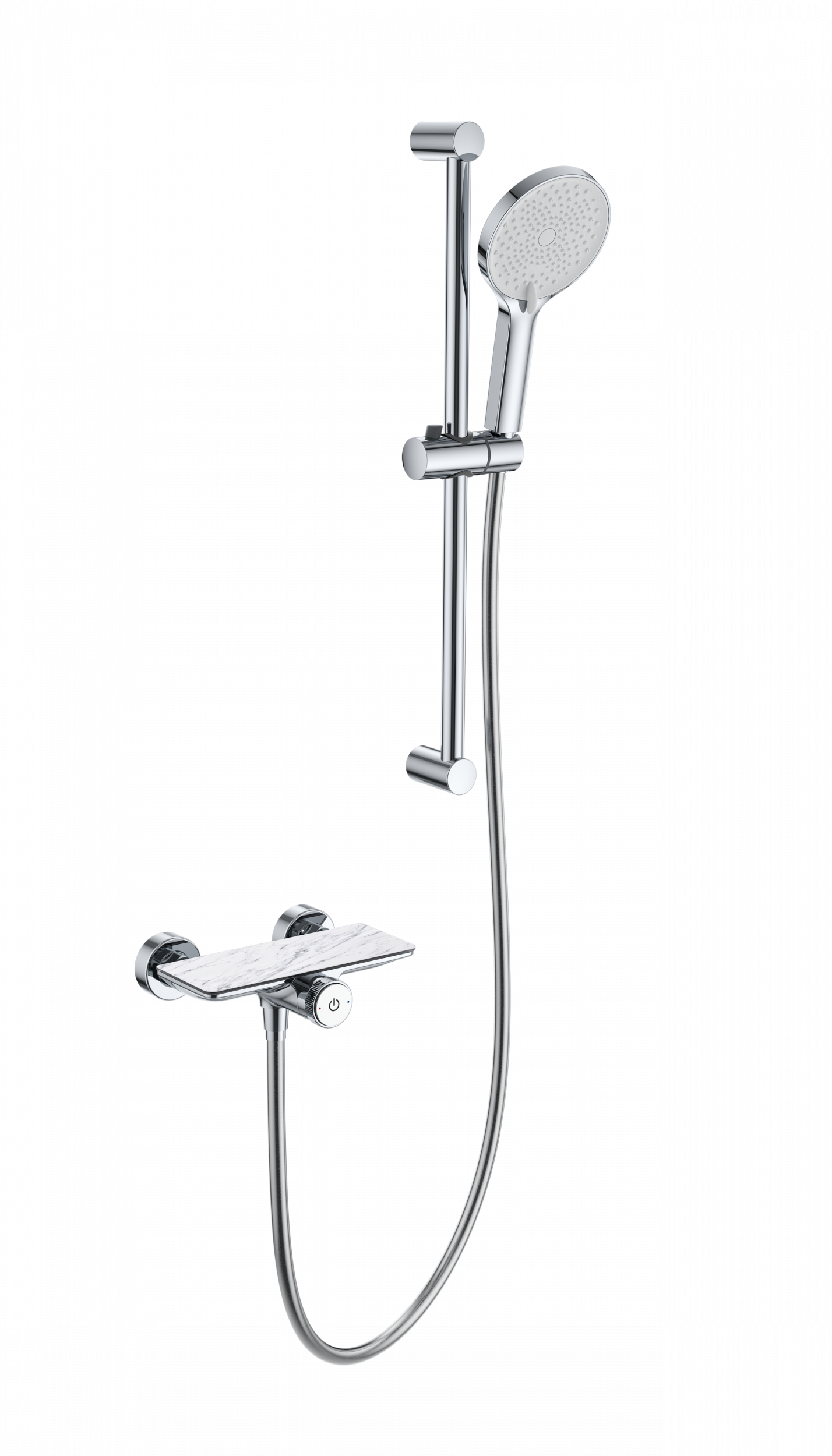 Смеситель для душа с гарнитуром WONZON & WOGHAND ClickPlate, Хром WW-B2052-A-CR