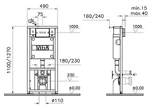 Инсталляция для унитазов VitrA Uno 720-5800-01EXP