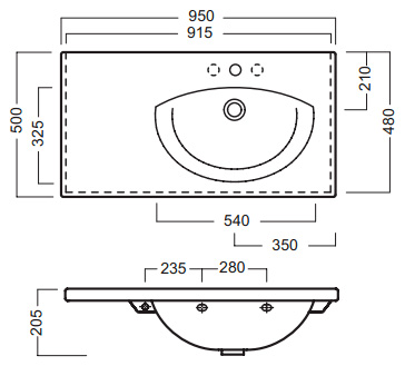 Раковина Hatria Susan DX (95 см) R