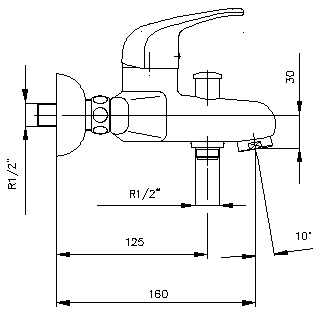 Смеситель E.C.A. Mix sl 102102187 для ванны с душем