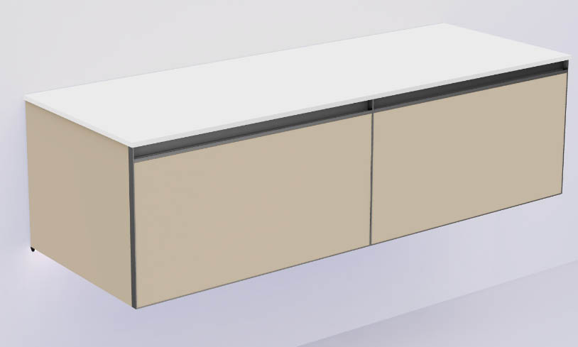 Armadi Art QUATRO 2 140см (70+70) тумба DAPHNE профиль ANTHRACITE + внутр. подсв. 790-M2-140(70+70)-D-A-LED