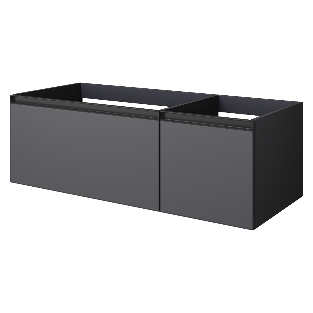 Armadi Art QUATRO 2 120см (80+40) тумба ANTHRACITE профиль ANTHRACITE с подсветкой 790-M2-120-A-A-LED