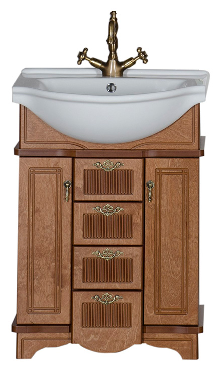 Тумба с раковиной Aquanet Луис 60 NEW темный орех