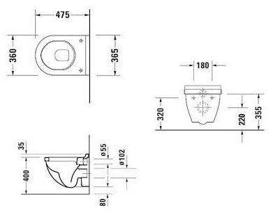 Унитаз подвесной Duravit Starck 3 2202090000