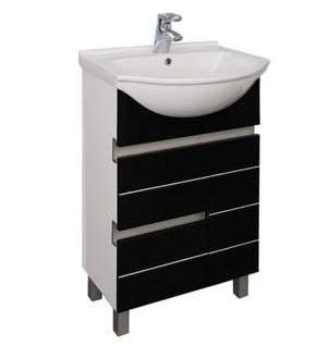 Тумба с раковиной Aquanet Доминика 55 черная