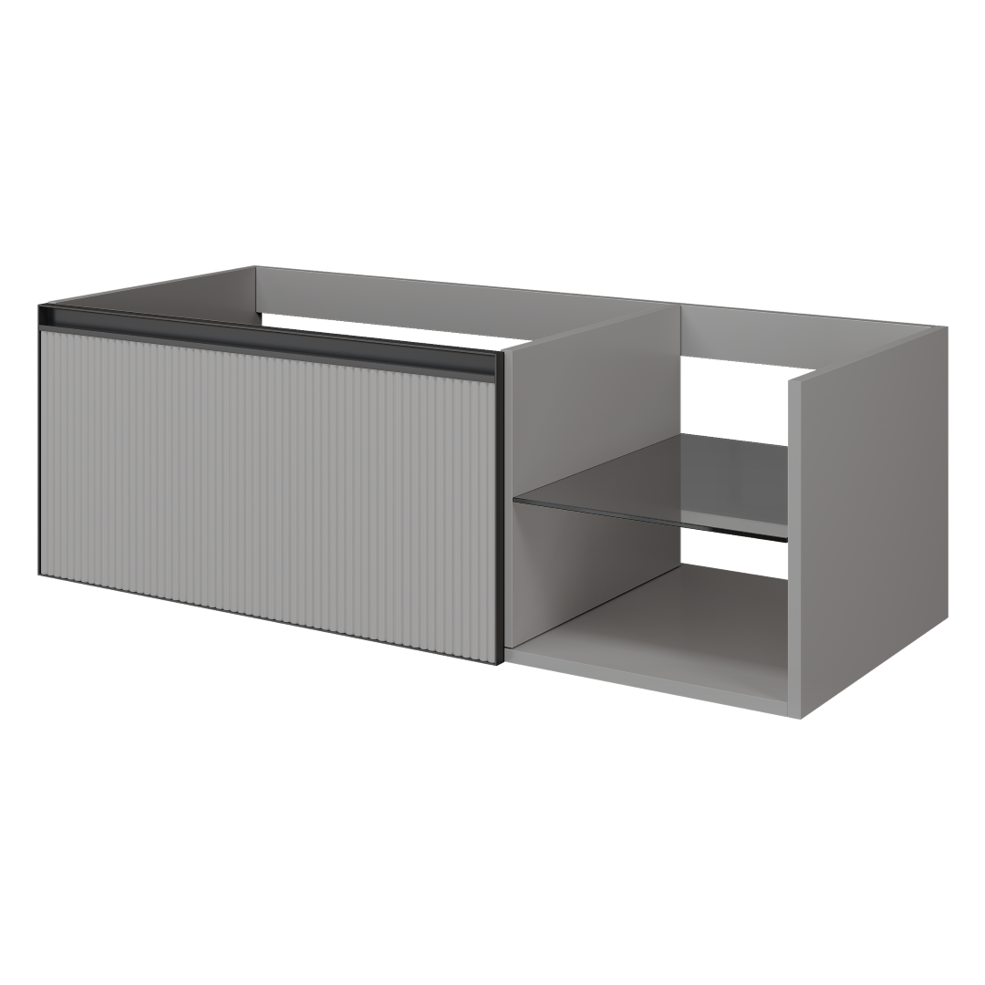 Armadi Art QUATRO 6 120см (80+40) тумба рифл LUNA FUGA профиль ANTHRACITE 790-M6-120-L-RIB-A