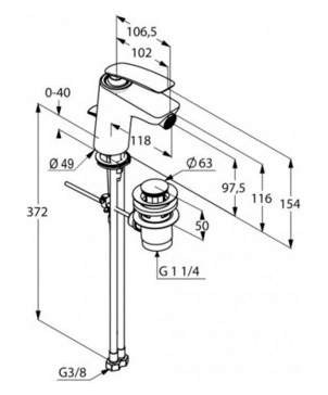 Смеситель Kludi Balance 522169175 для биде