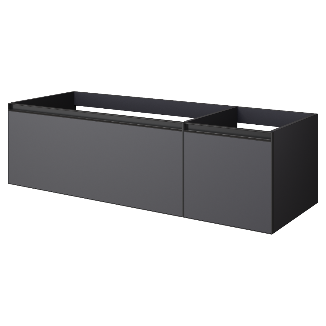 Armadi Art QUATRO 2 140см (100+40) тумба ANTHRACITE профиль ANTHRACITE c подсветкой 790-M2-140-A-A-LED