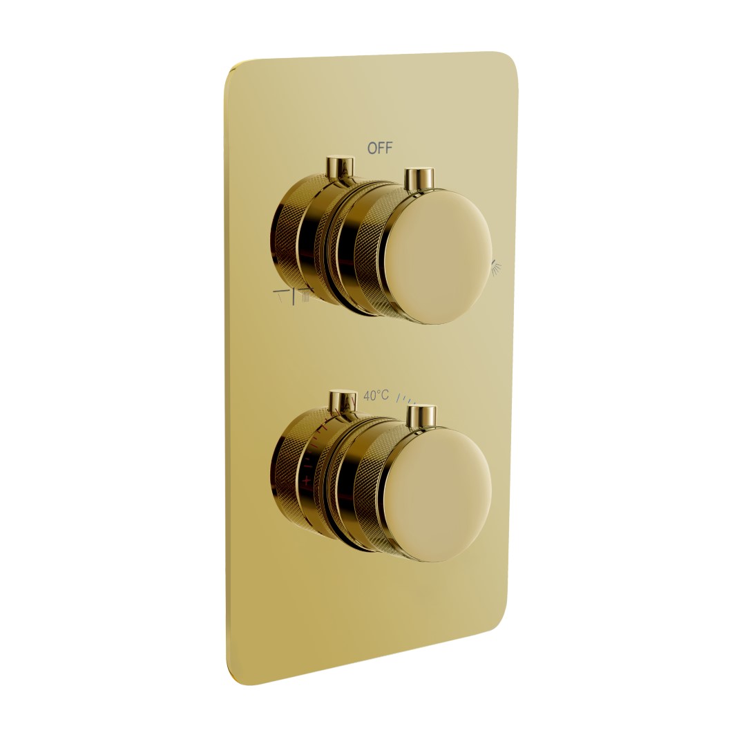 Смеситель встроенный с термостатом 2-х проходной Boheme GOLD 134-2-G