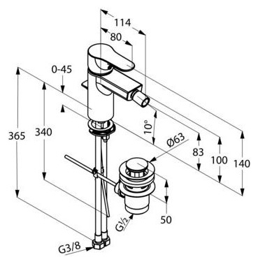 Смеситель Kludi Objekta 324160575 для биде