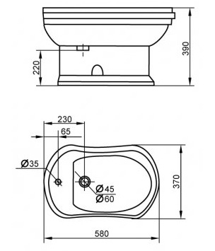 Биде напольное Cezares Laredo