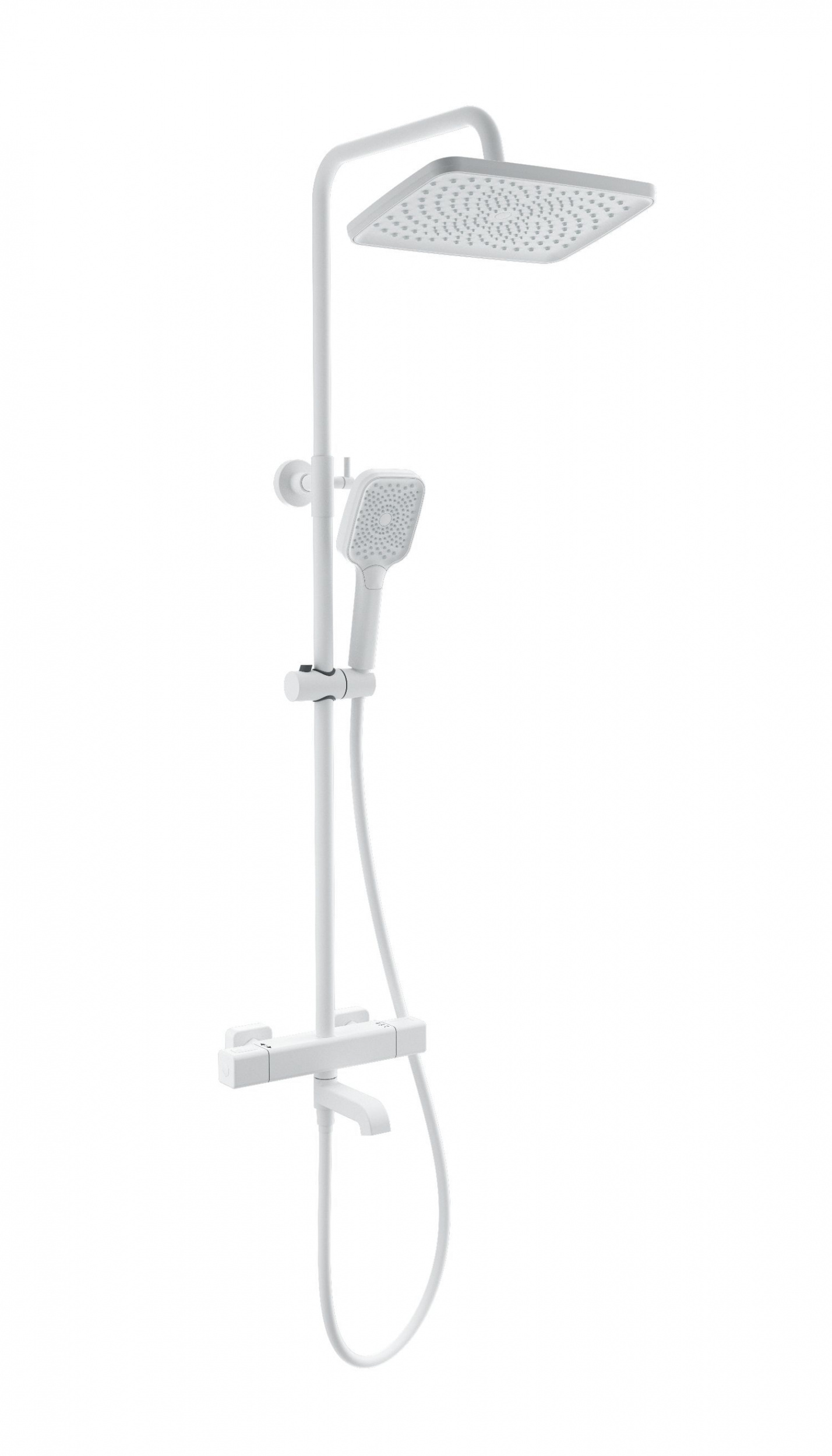 Душевая система с термостатом WONZON & WOGHAND STAY 2, Белый матовый WW-B3016-T1-MW