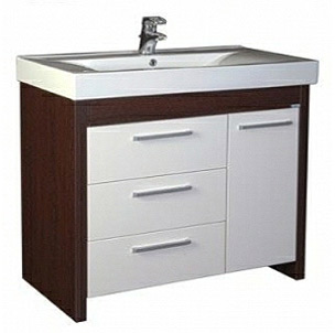 Тумба с раковиной Aquanet Тиана 100 венге