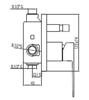 Смеситель Tres Slim-tres 20218001 для душа