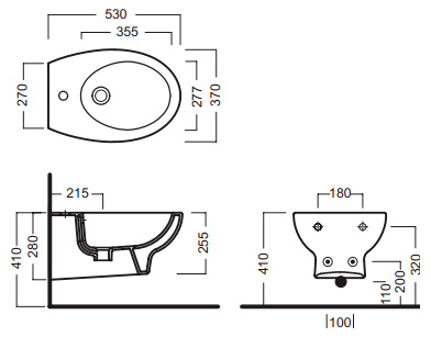 Биде подвесное Hatria Erika Pro
