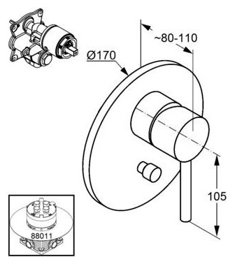 Смеситель Kludi Bozz 386500576 для ванны с душем
