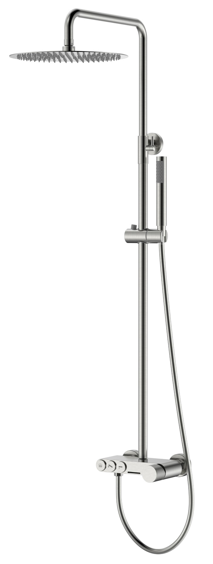 Стойка для душа Boheme STICK Nikel Brush c ручкой TOUCH 128-NB.2