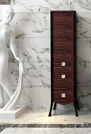 Шкаф-пенал Aquanet Мадонна эбен с кристаллами Swarovski