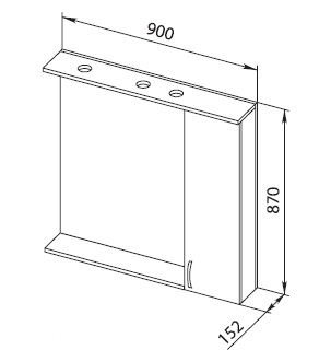 Зеркало-шкаф Aquanet Донна 90 беленый дуб
