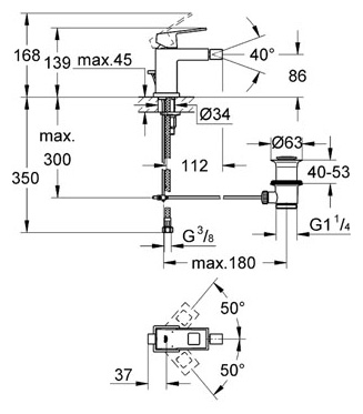 Смеситель Grohe Eurocube 23138000 для биде