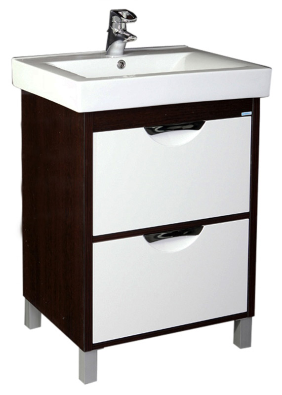 Тумба с раковиной Aquanet Гретта 60  2 ящика венге