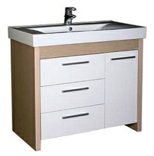 Тумба с раковиной Aquanet Тиана 100 светлый дуб