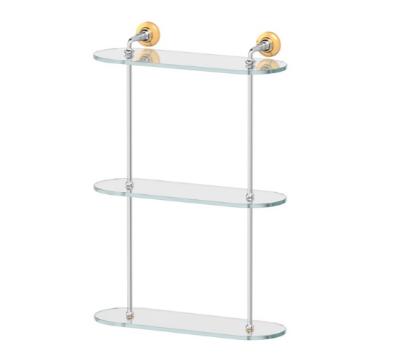 Полка 3SC Stilmar STI 117 3-х ярусная, хром, золото