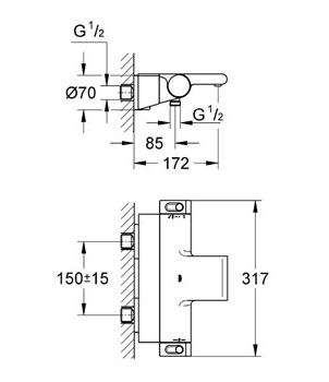 Термостат Grohe Grohtherm 2000 New 34464001 для ванны с душем
