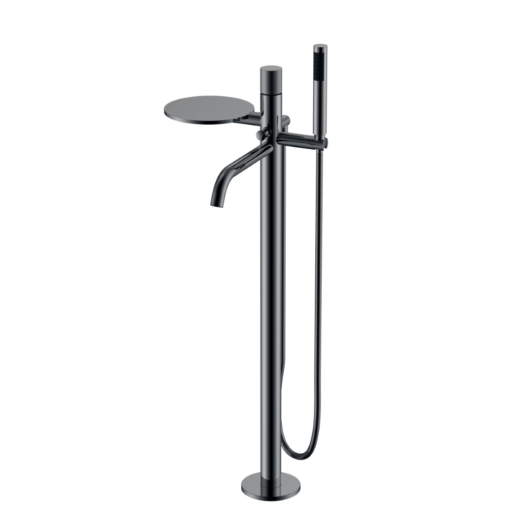 Смеситель Boheme STICK напольный Shine Gun Metal SPIRALE 129-SGM.4