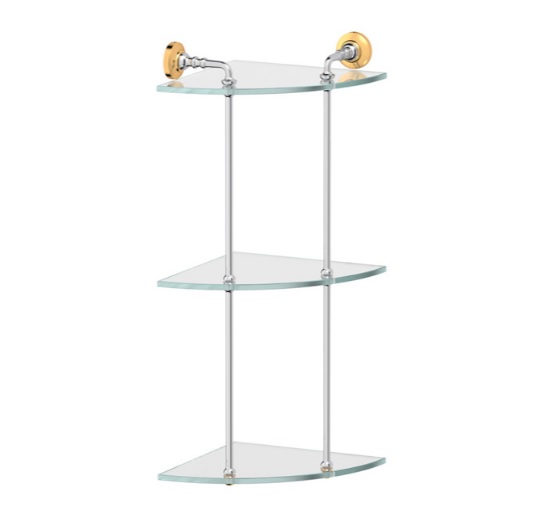 Полка 3SC Stilmar STI 119 угловая, 3-х ярусная, хром,золото